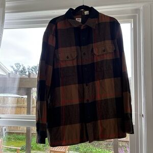 Levi's Brown and Red Plaid Shirt